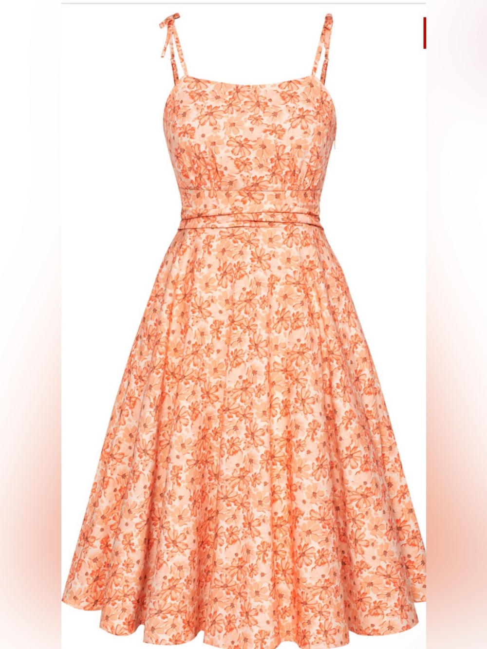 Belle Poque Peach and Coral Floral Sundress